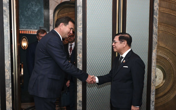 รองนายกรัฐมนตรีและรัฐมนตรีว่าการกระทรวงการต่างประเทศพบหารือกับรัฐมนตรีว่าการกระทรวงการต่างประเทศเบลารุส ในห้วงการประชุมผู้นำกลุ่ม BRICS