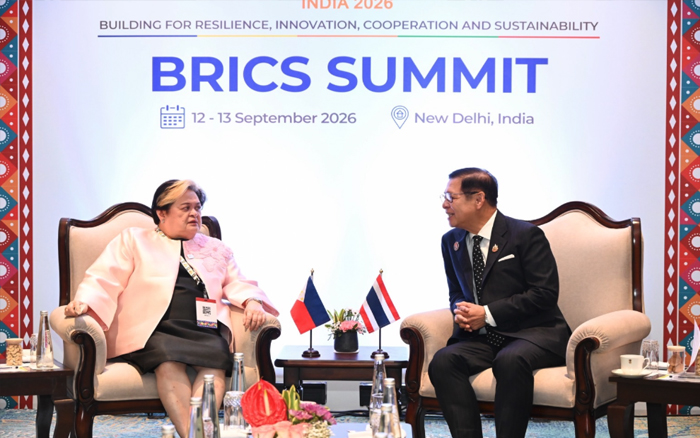 รองนายกรัฐมนตรีและรัฐมนตรีว่าการกระทรวงการต่างประเทศพบหารือกับรัฐมนตรีว่าการกระทรวงการต่างประเทศฟิลิปปินส์ ในห้วงการประชุมผู้นำกลุ่ม BRICS