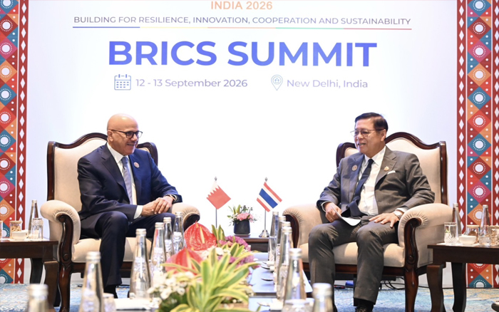 รองนายกรัฐมนตรีและรัฐมนตรีว่าการกระทรวงการต่างประเทศพบหารือกับรัฐมนตรีว่าการกระทรวงการต่างประเทศบาห์เรน ในห้วงการประชุมผู้นำกลุ่ม BRICS